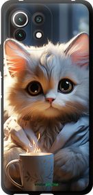 Чохол на Xiaomi Mi 11 Lite Білий кіт "5646b-2281-2448"
