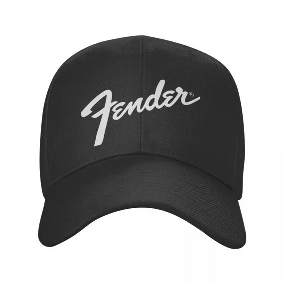 Кепка бейсболка Fender катон черная с белым лого | Зображення 1