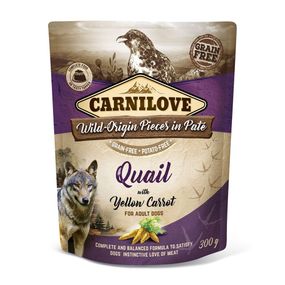 Корм вологий Carnilove Paté Wild Quail with Yellow Carrot пауч для собак с перепілкою і морквою 300 г