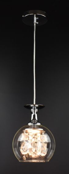 Люстра світлодіодна підвісна LED світильник для квартири на стелю лед 26990 Хром 30-150х14х14 см. | Зображення 2