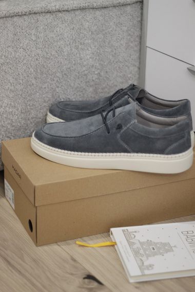 Удобные мужские серые топсайдеры 41 размер | Зображення 2