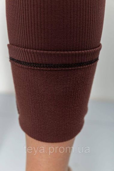 Лосини в рубчик на флісі колір шоколадний розмір M FA_003586 | Зображення 5