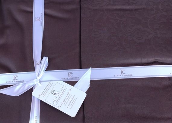 Постільна білизна First Choice Jacquard Satin DARK 200х220 Athena Brown | Зображення 2