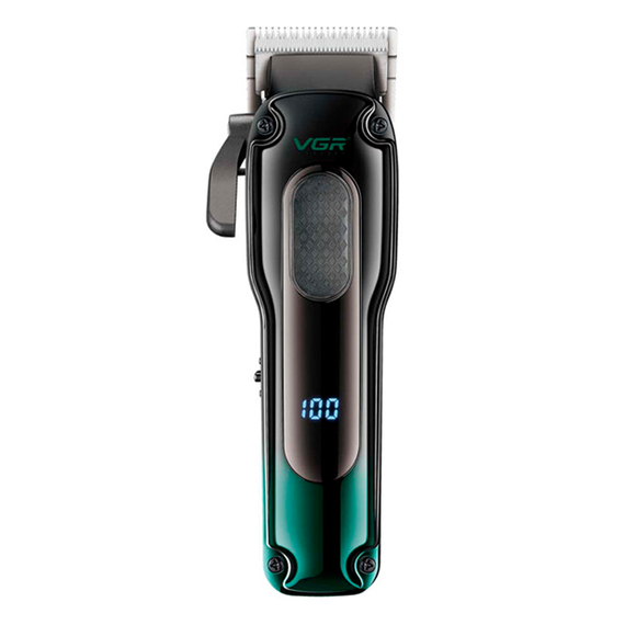 Аккумуляторная машинка для стрижки VGR V-013 GREEN, 8 насадок, 6500 RPM, 2000 mAh, LED дисплей | Зображення 2