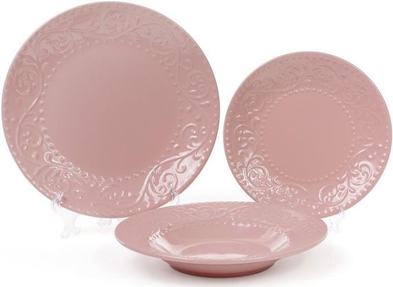Набір 6 десертних тарілок Leeds Ceramics Ø21.5см, кам'яна кераміка (рожеві) | Зображення 1
