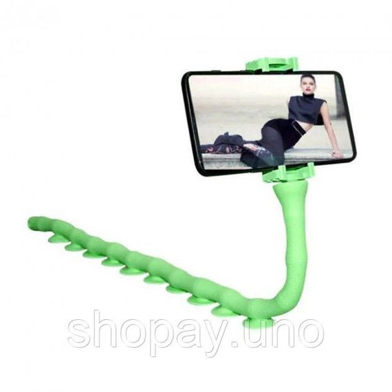 Гнучкий тримач для телефону з універсальними присосками Cute Worm Lazy Holder. Колір: зелений IT-95 | Зображення 2