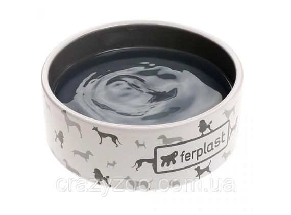 Миска для собак Ferplast Juno Medium керамічна сіра Ø 16.3x6.1 см 750 мл 71092400 | Зображення 1