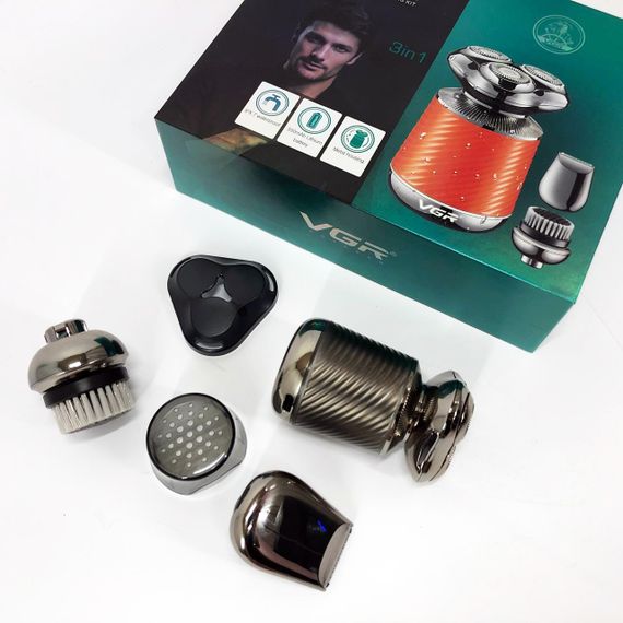 Акумуляторна бритва для гоління голови VGR V-391, Професійна електробритва, Бритва для сухого гоління ZB-82 | Зображення 7