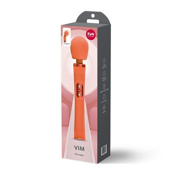 Вібромасажер Fun Factory VIM Vibrating Wand Orange, суперпотужний та легкий, до 6 годин роботи Sex Aura | Зображення 6