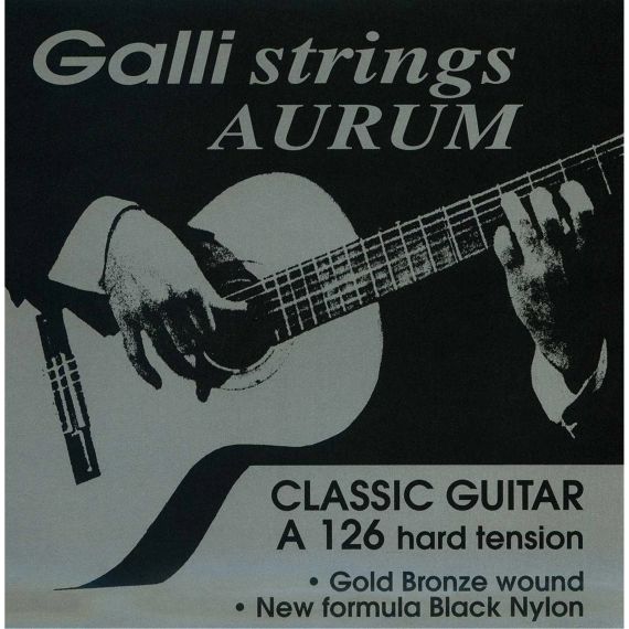 Струни для класичної гітари Gallistrings A126 (.030-.045), HARD, Black Nylon, 80/20 Bronze | Зображення 1