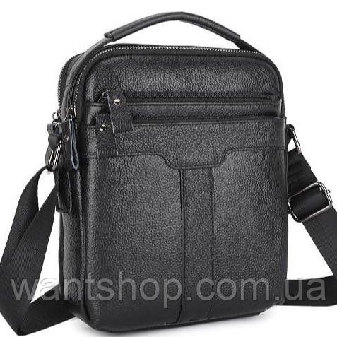 Чоловіча шкіряна сумка-барсетка з ручкою Tiding Bag TM-36336 чорна