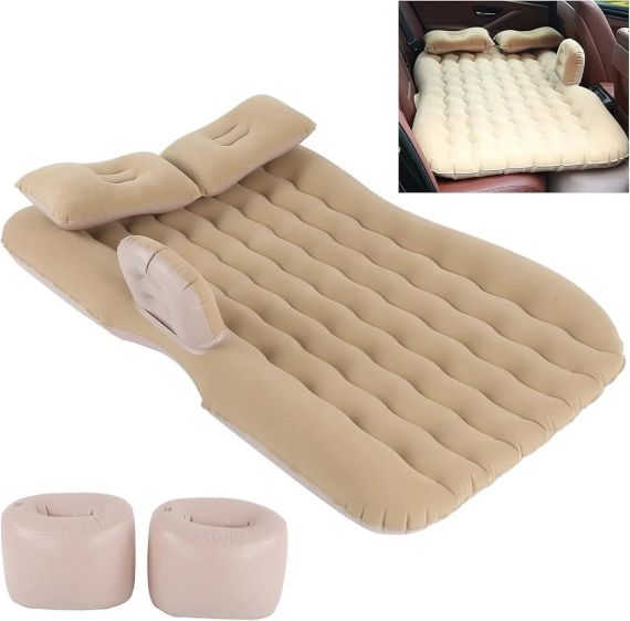 Автомобільний надувний матрац 132x80x15 см Car Travel Bed бежевого кольору для заднього сидіння | Зображення 6