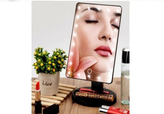 Дзеркало для макіяжу з led підсвічуванням magic makeup mirror прямокутне MAGIC MAKEU EL-624-2P MIRROR | Зображення 1