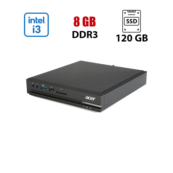 Неттоп Acer Veriton N4630G USFF / Intel Core i3-4160 (2 (4) ядра по 3.6 GHz) / 8 GB DDR3 / 120 GB SSD / Intel HD Graphics 4400 б/в