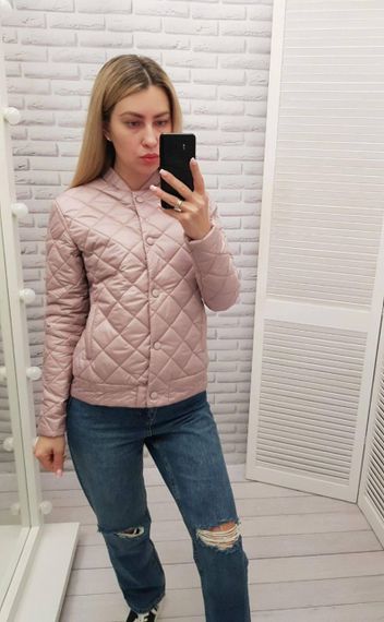 Куртка з ефектом стьобання, арт.310, пудра | Зображення 7