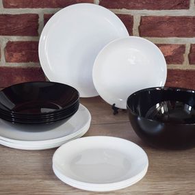 Столовый сервиз Luminarc Diwali Black&White P4360, 19 предметов, на 6 персон
