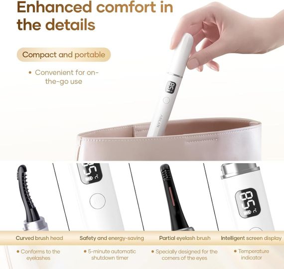 Щипці для завивання вій, що Швидко нагріваються, щипці для завивання вій ANLAN з гребінцем | Зображення 1