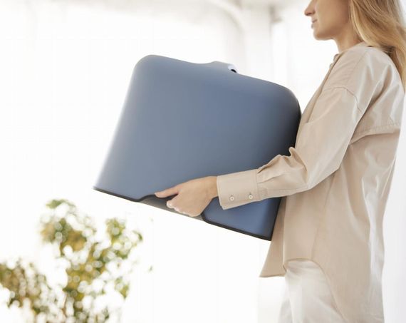 Туалет-будиночок для котів Rotho Biala 40052, закритий, з дверцятами та фільтром, синій | Зображення 4