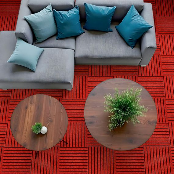 Самоклеюча плитка під ковролін бургунді 300х300х4,5мм SW-00002486 | Зображення 5