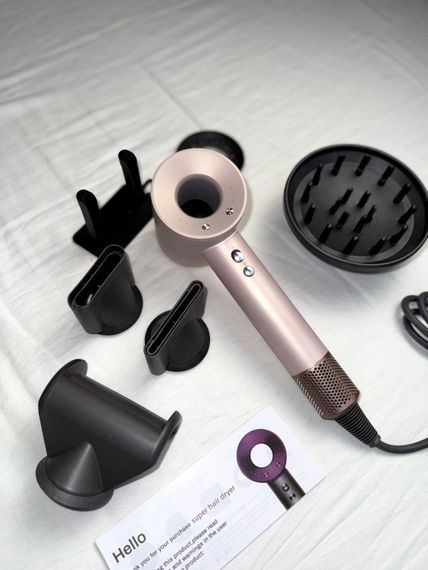 Фен Super Hair Dryer бежевий з іонізацією та турборежимом 5 насадок | Зображення 5