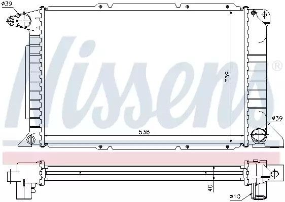 Радіатор охолодження двигуна FORD TRANSIT, NISSENS (62080A)