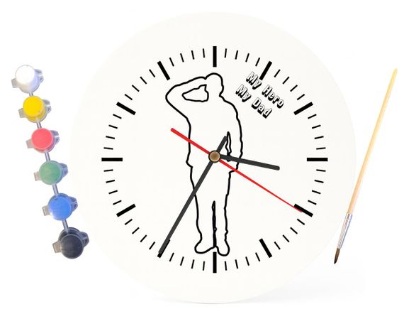 Дитячий набір для творчості годинник розмальовка Мій батько - Мій герой 30 см (Г0158) | Зображення 3