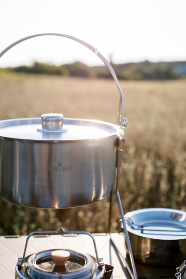 Казанок туристичний Tribe Fire Pot 5,4л сталевий великий, Похідний казан трайб з підставкою, Казанок для походу компанією | Зображення 2