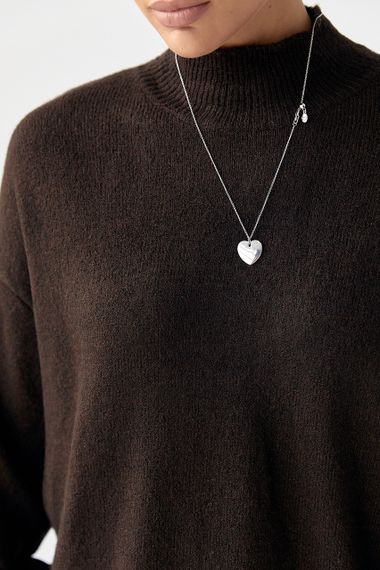 Теплий жіночий светр із широкими рукавами - темно-коричневий цвет, ONE SIZE (є розміри) | Зображення 3