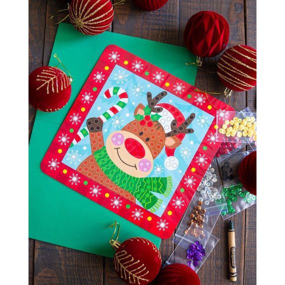 Детский набор для творчества "Новогодние открытки с пайетками" 10100694 | Зображення 5