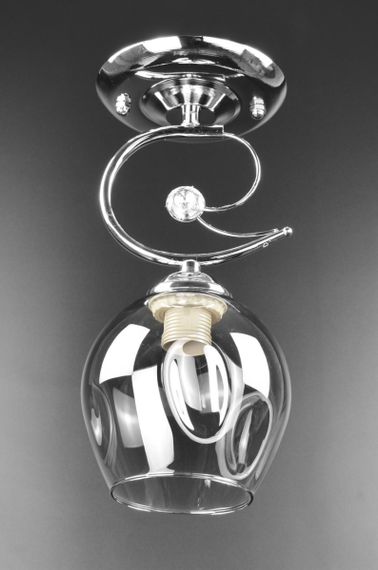 Люстра стельова на 1 лампочку 26002 Хром 29х13х13 см. | Зображення 1