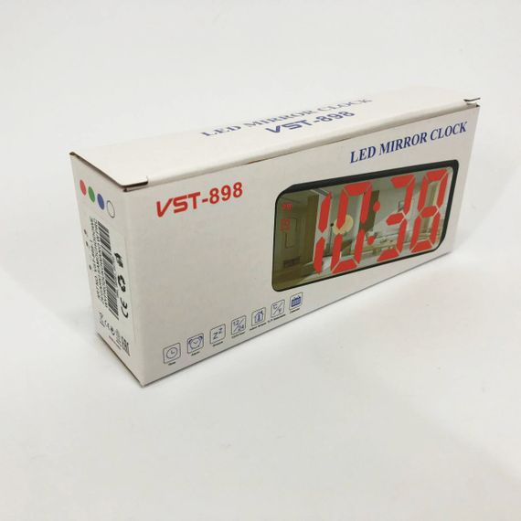 Электронные настольные LED часы от USB VST-898-1 с будильником и термометром, Настольные LED Лед часы | Зображення 3