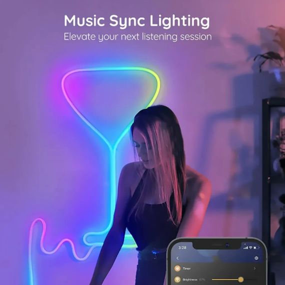 Гибкий неон Light Strip 6 м RGB 12V (6×12 мм) с Bluetooth-управлением | Зображення 2