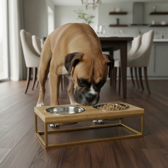 Миски на подставке для средних собак и больших котов Hollky Base M (2 × 0,95 л) BM-422110-GLNT | Зображення 1