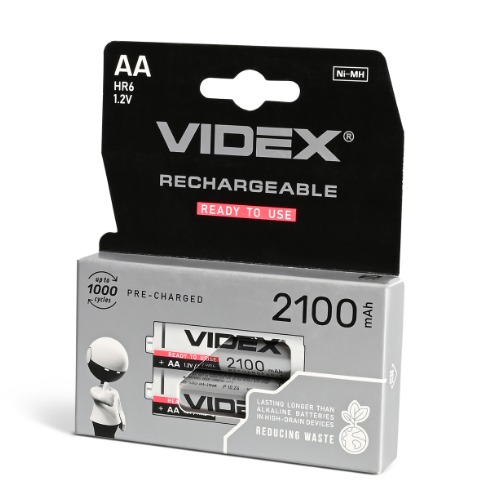 Акумулятор AA/HR06 1,2V 2100mAh (бл-2шт) Videx