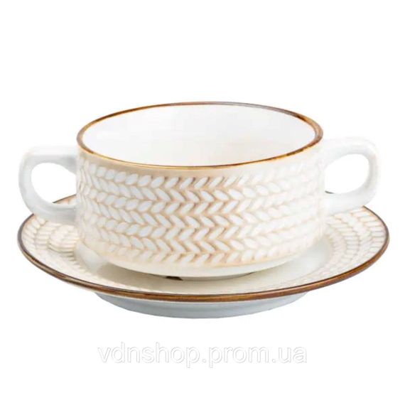 Тарілка для супу глибока 300 мл із блюдцем HP23388