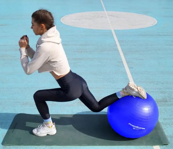 М'яч для фітнесу (фітбол) Power System PS-4012 Ø65 cm PRO Gymball Blue (PS-4012_65cm_Blue) | Зображення 8