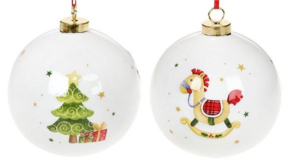 Набір керамічних куль "Happy New Year" 10х10х11.5см, 4 штуки | Зображення 1