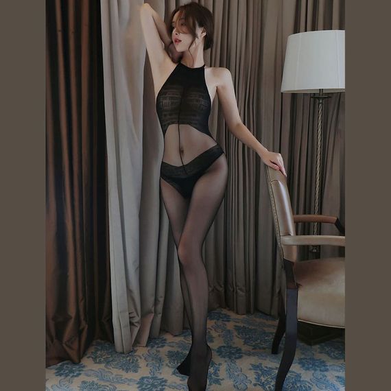 БодіСтокінг (Боді комбінезон Сітка) Babydoll 46 Чорний 8644 | Зображення 6