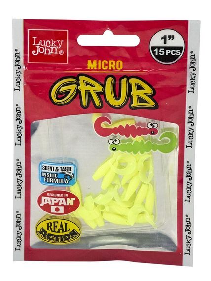 Твистеры съедобные искусственные LJ Лаки Джон Pro Series MICRO GRUB 1,0in (02,50)/S88 15шт. | Зображення 1