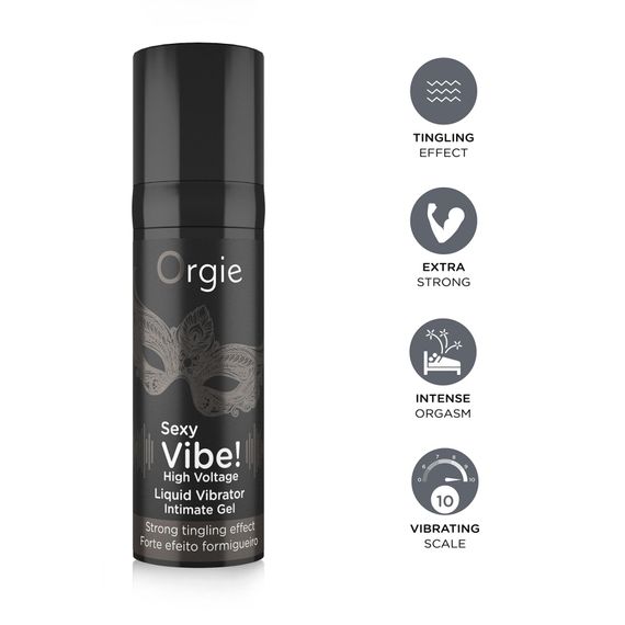 Жидкий вибратор Orgie Sexy Vibe! High Voltage, 15 мл, эффект мурашек + очень мощная вибрация | Зображення 2
