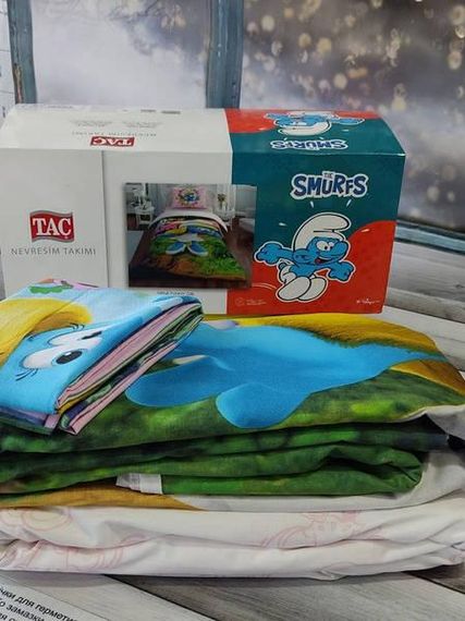 Постільна білизна дитяча TAC Smurfes Бавовна/Ранфорс Напівторний розмір