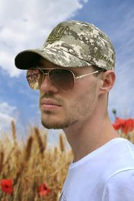 Мужская бейсболка «Тризуб» (1394) пиксель + хаки