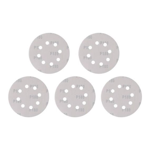 Круг наждаковий самоклейний 125 мм з отворами, папір класу С, К180, 5 од. INTERTOOL BT-0589 | Зображення 1