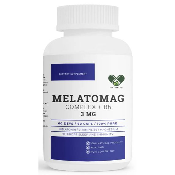 Мелатонін для сну En`vie Lab Melatomag 3 mg 60 Caps