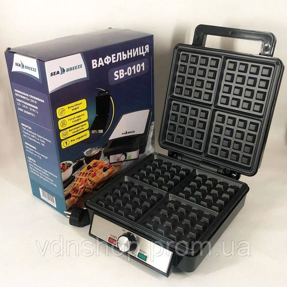 Вафельниця з безпечним покриттям SeaBreeze SB-0101 1200 Вт, Бюджетна вафельниця Дешева WU-95 | Зображення 7