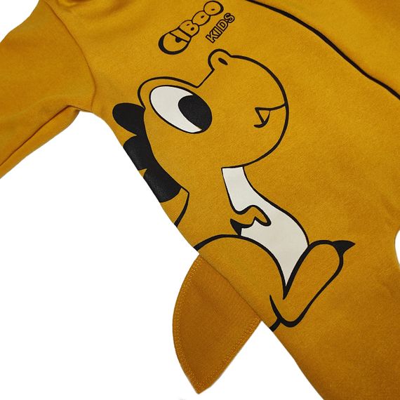 Ромпер теплый с рисунком динозавра на застежке-молнии Желтый 62-68 см (226268-22) | Зображення 2