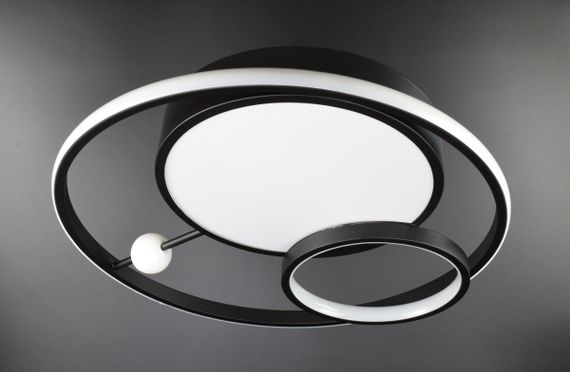 Люстра світлодіодна стельова LED світильник для квартири на стелю лед з пультом 26530 Чорний 9х50х50 см. | Зображення 5