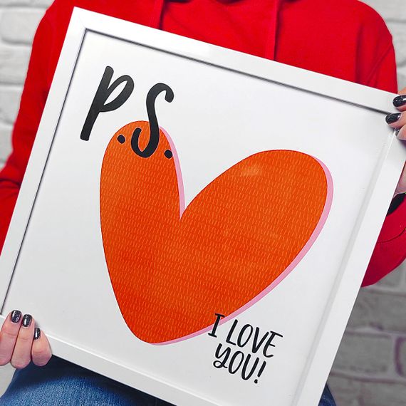 Постер у рамці P.S. I love you 30x30 см (WKMT_21L003_WH)