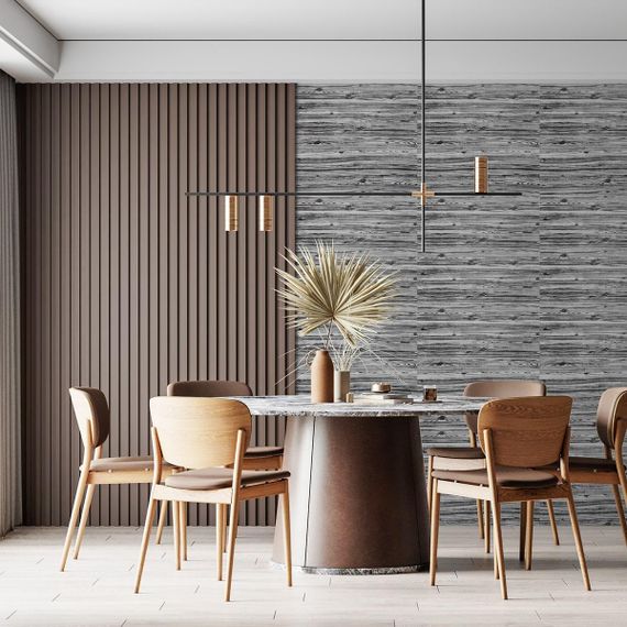 Самоклеюча 3D панель під дерево кольору зебри 20000x700x3мм SW-00001475 | Зображення 5