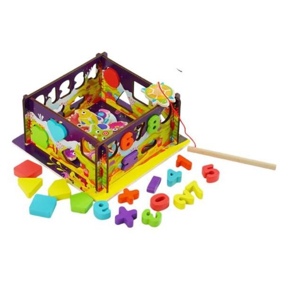 Развивающая деревянная рыбалка-сортер Океан с удочками C 61739